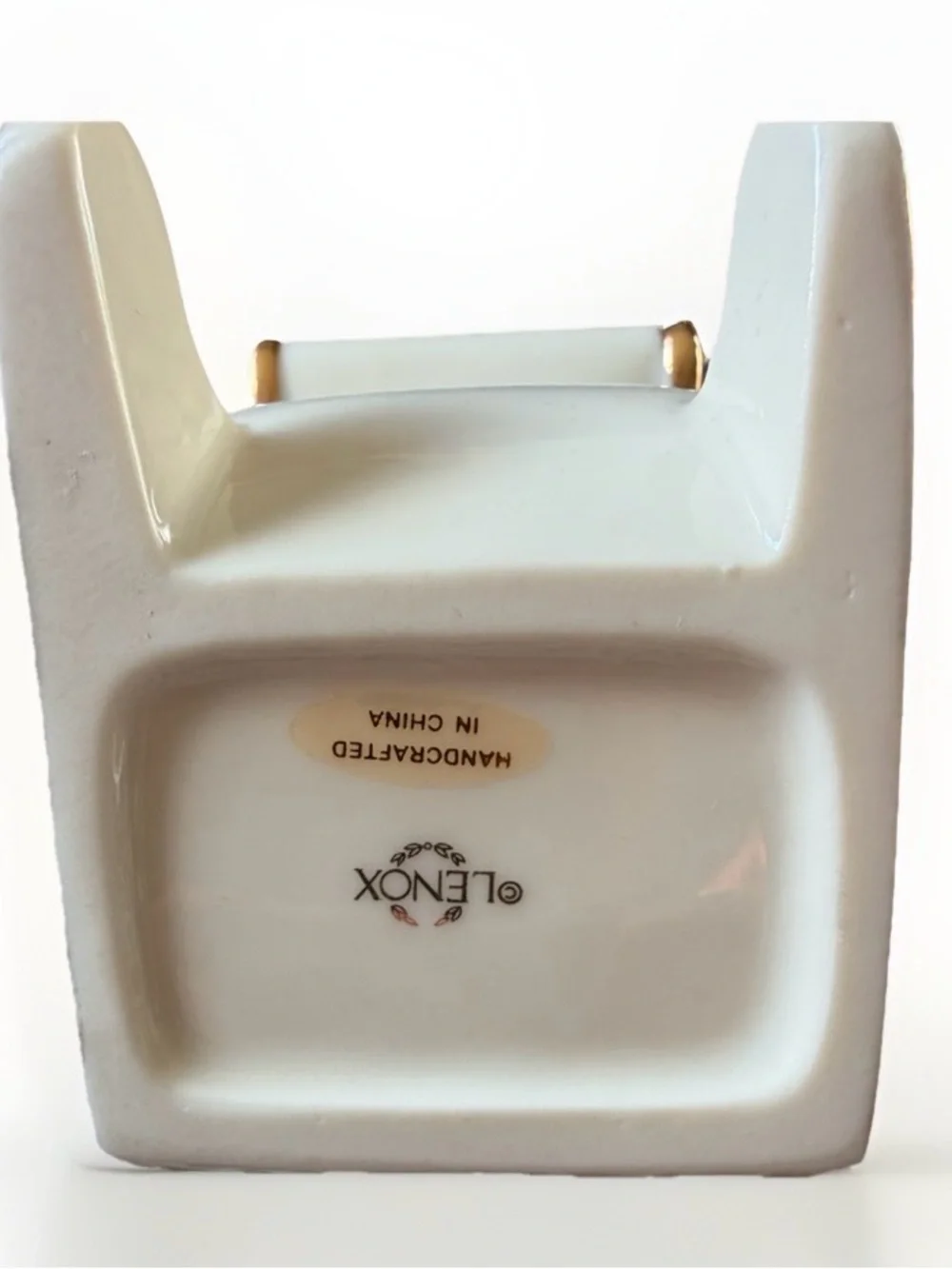 Lenox Porcelain Christmas Sleigh Ornament 761400 Hand Painted Gold Trim Holiday